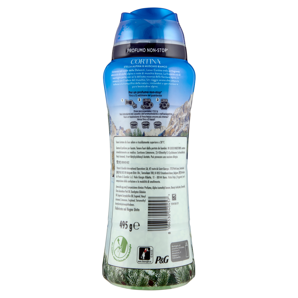 Lenor Essenze d'Italia Profumo per il Bucato Cortina Stella Alpina & Muschio Bianco 495 g