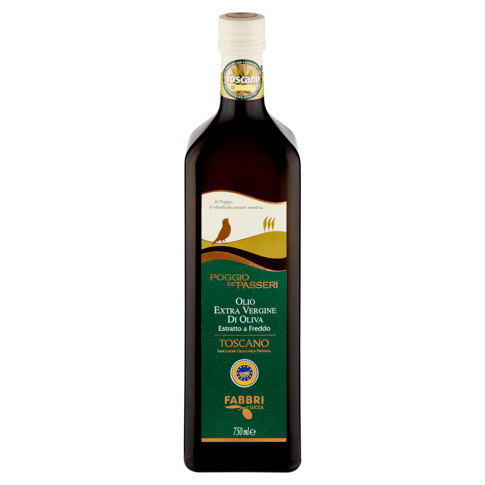 Fabbri Poggio de' Passeri Olio Extra Vergine di Oliva Toscano IGP 750 ml