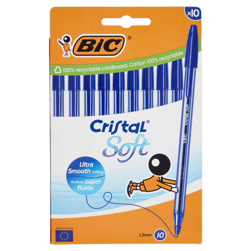 Bic Cristal Soft Medium 10 blu