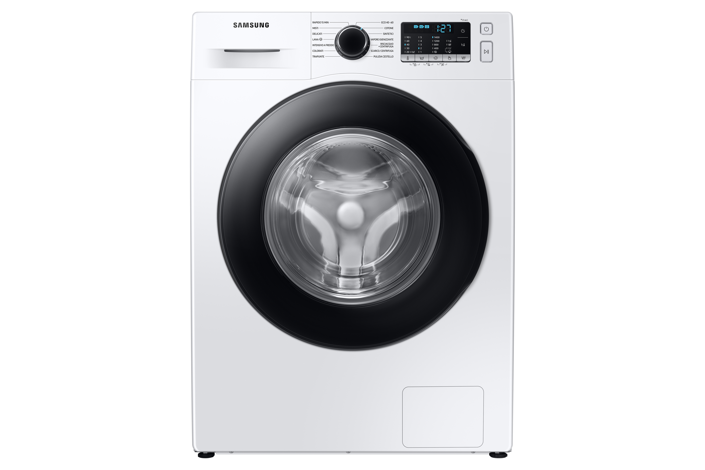 Samsung WW70TA026AE/ET lavatrice a caricamento frontale Crystal Clean™ 7 kg Classe B 1200 giri/min, Porta nera + panel nero