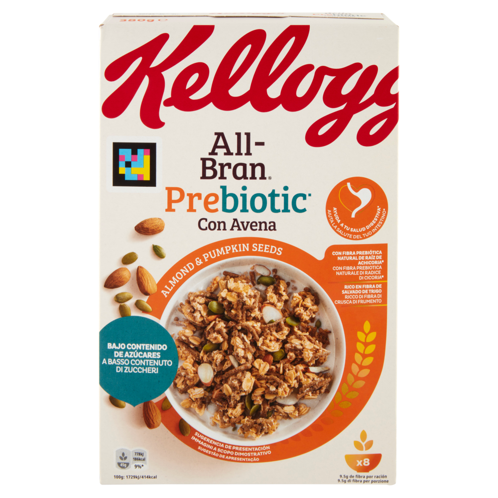 Kellogg's AllBran Prebiotic con Avena Almond & Pumpkin Seeds 380 g