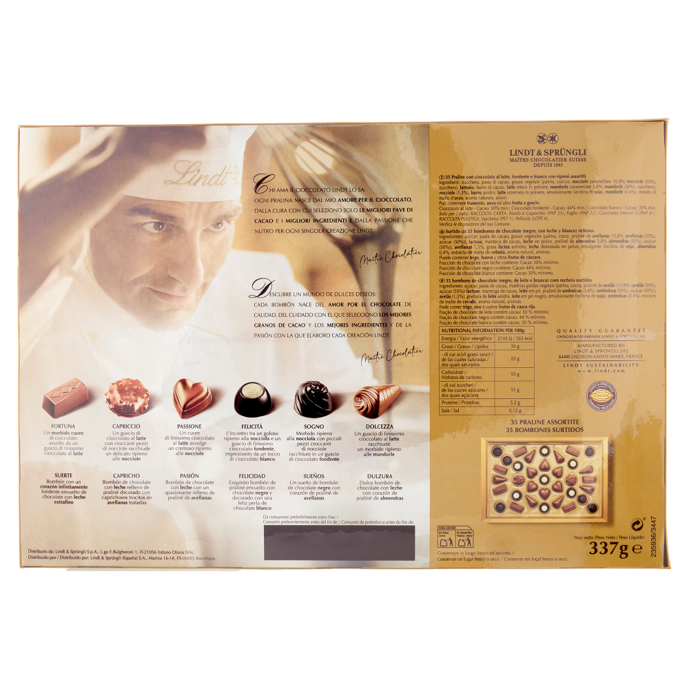 Lindt Dolci Capolavori Cioccolatini assortiti Scatola regalo 337 g