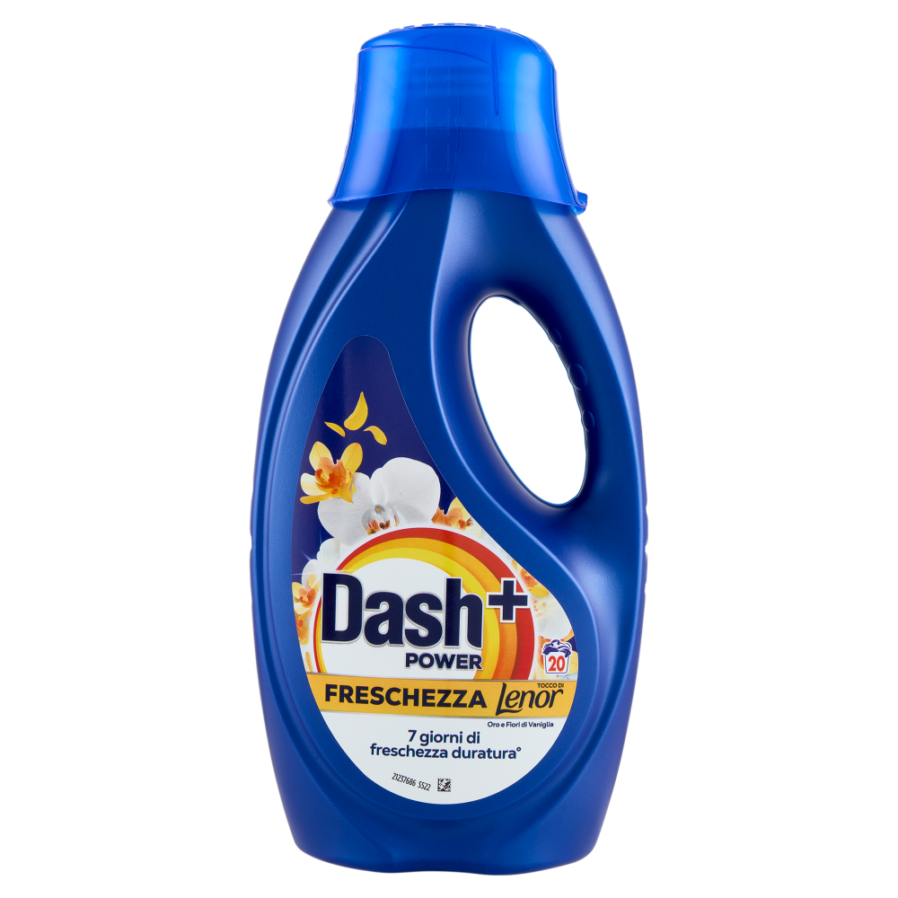Dash Power Detersivo Liquido Lavatrice + Tocco Lenor Oro e Fiori di Vaniglia, 20 Lavaggi 900 ml