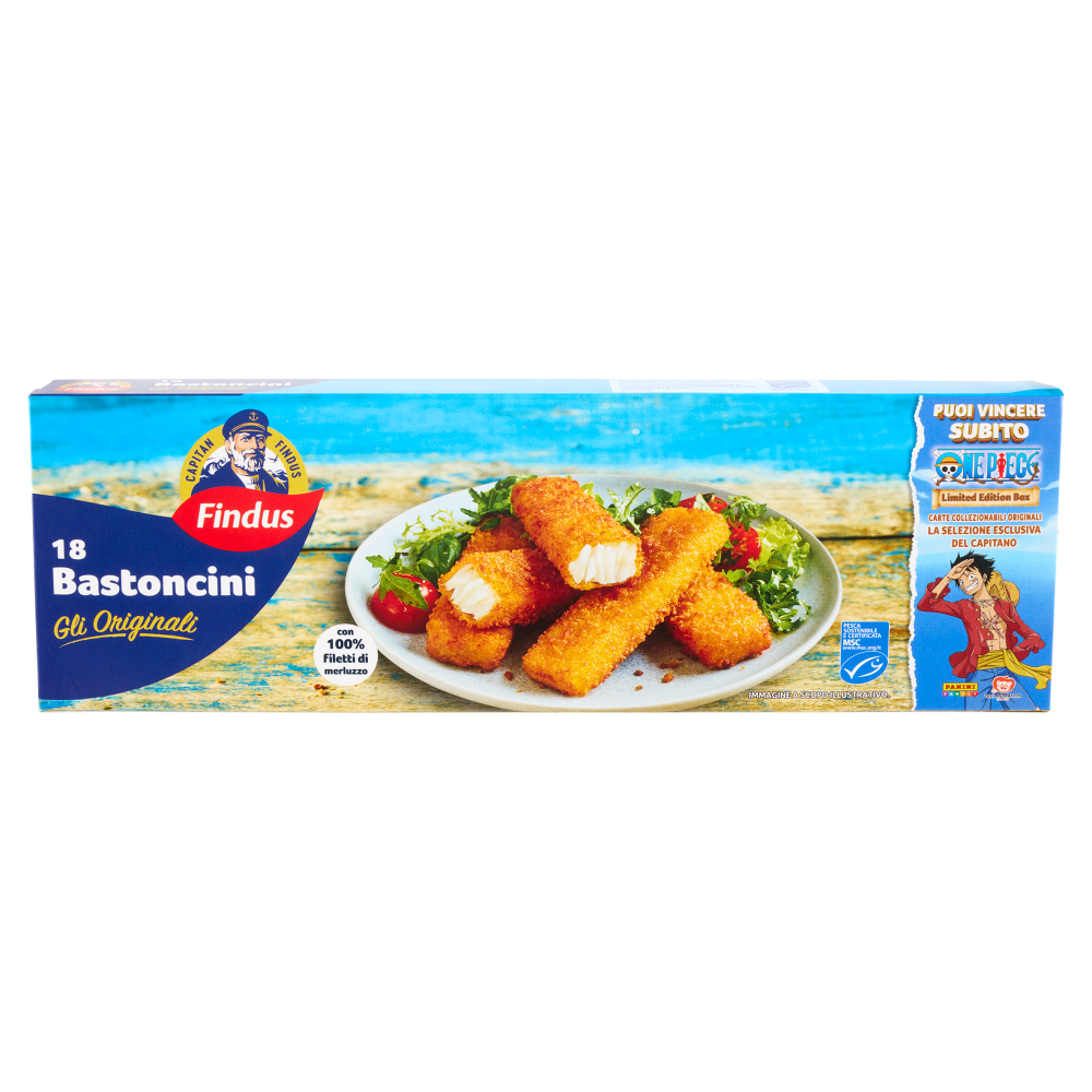Capitan Findus 18 Bastoncini con 100% Filetti di Merluzzo 450 g