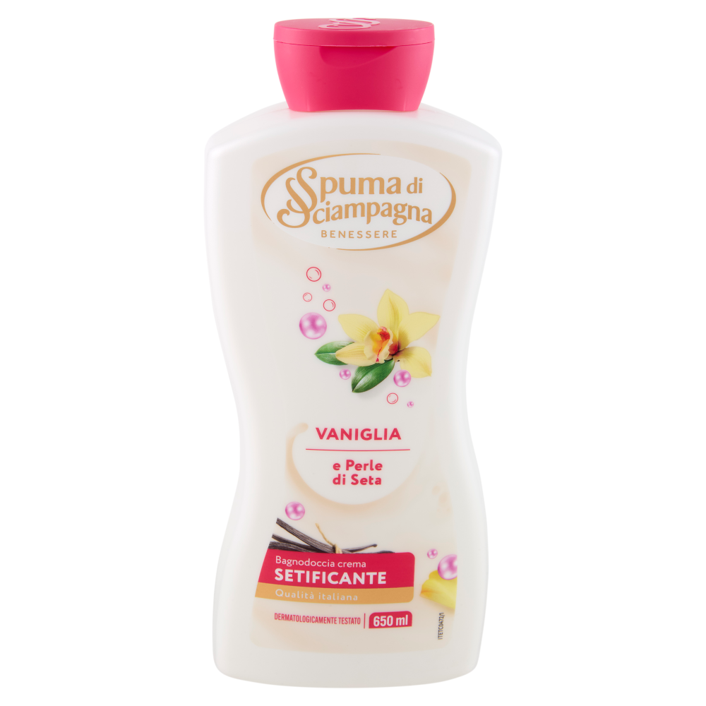 Spuma di Sciampagna Benessere Vaniglia e Perle di Seta Bagnodoccia crema Setificante 650 ml