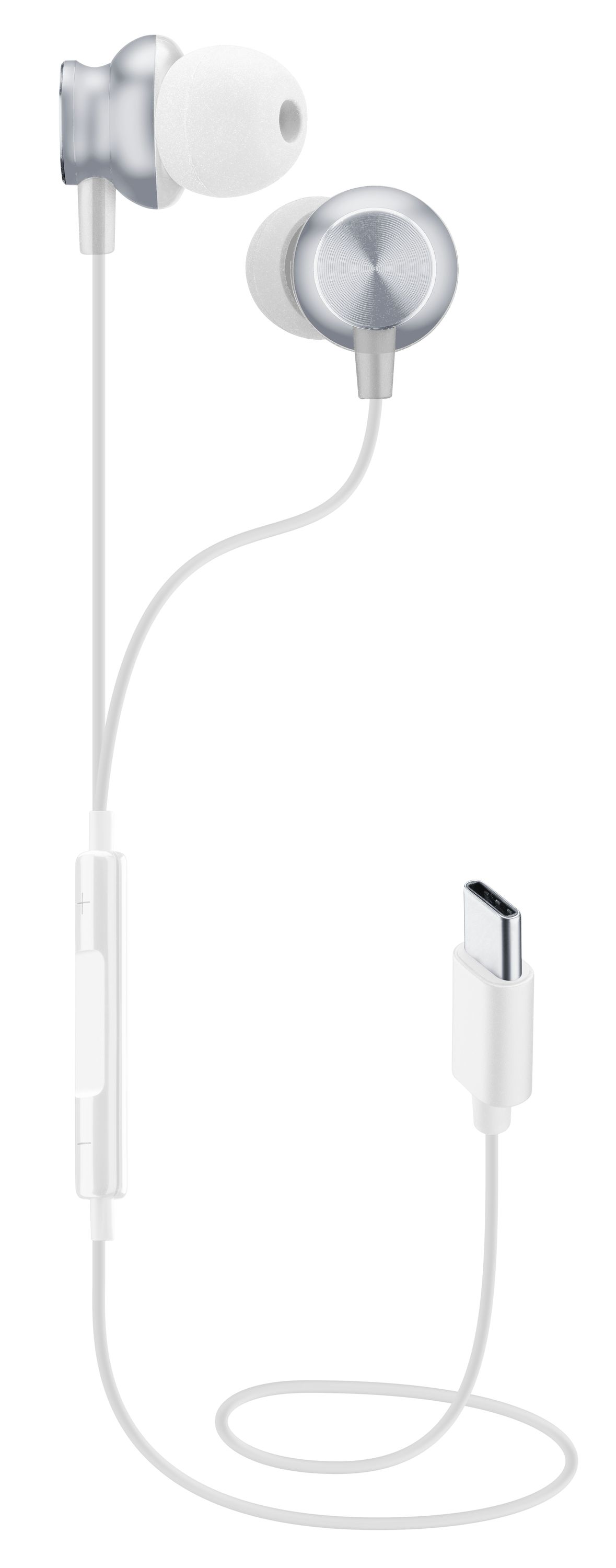 Cellularline SPARROW Auricolari in-ear con finiture metalliche, remote control e connettore USB-C