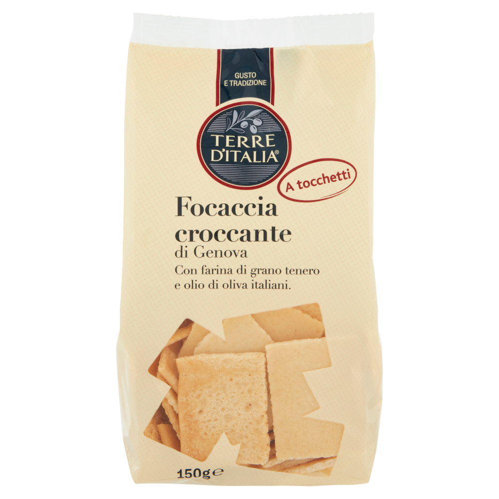 Terre d'Italia Focaccia croccante di Genova a tocchetti 150 g