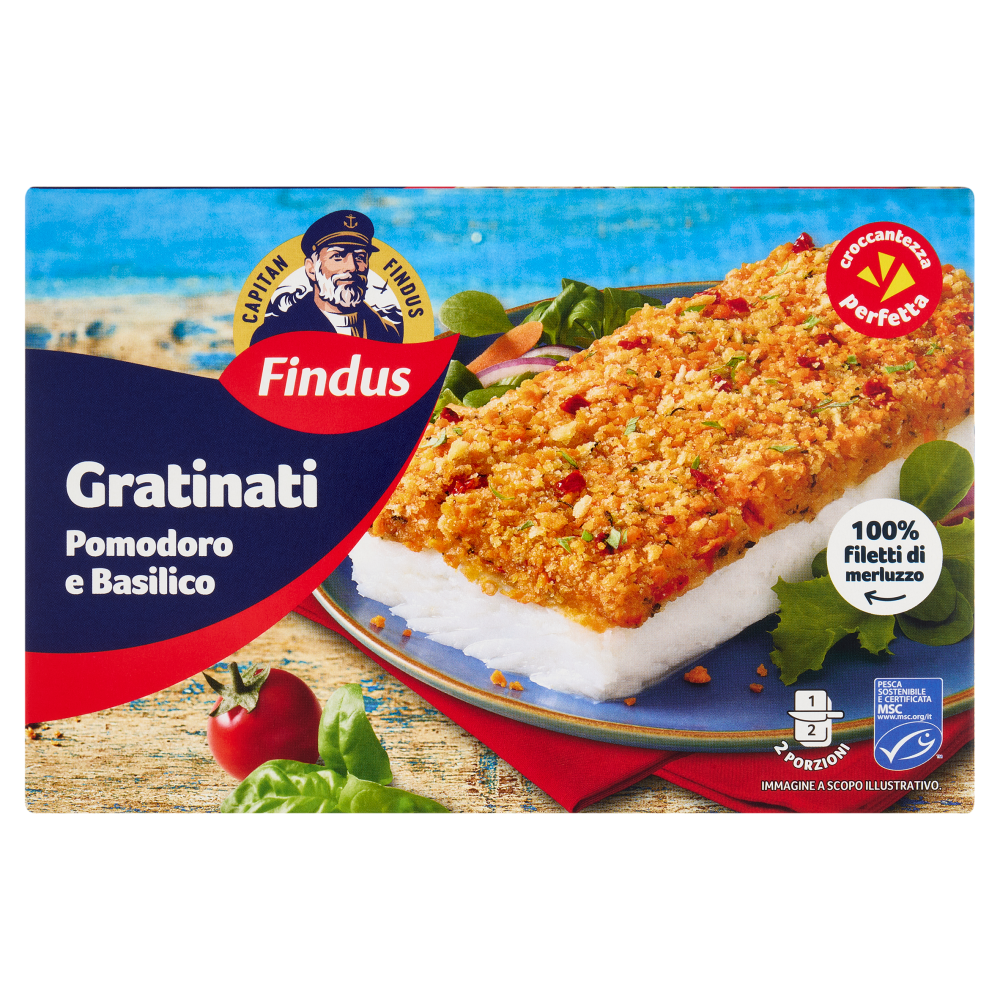 Capitan Findus I Gratinati Merluzzo con Pomodoro e Basilico 380 g