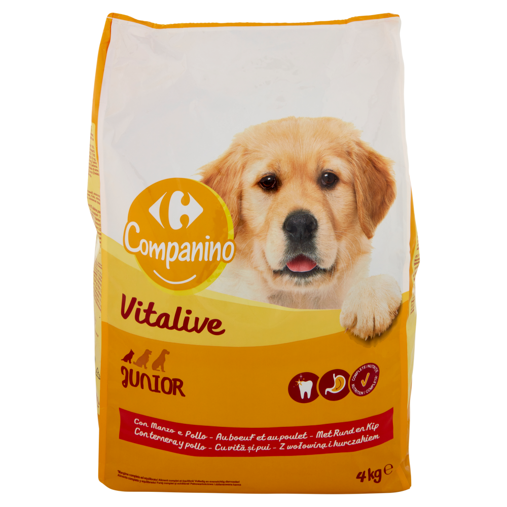 Carrefour Junior Crocchette Con manzo per cani 4 kg