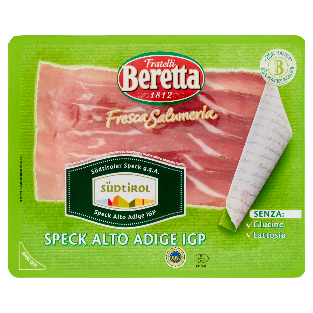 Fratelli Beretta Fresca Salumeria Speck Alto Adige IGP 100 g