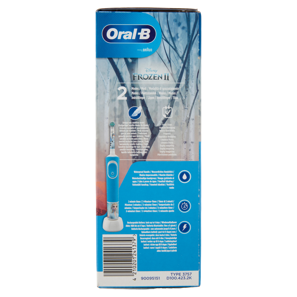 Oral-B Spazzolino Elettrico Ricaricabile Kids Disney Frozen II Vitality D100