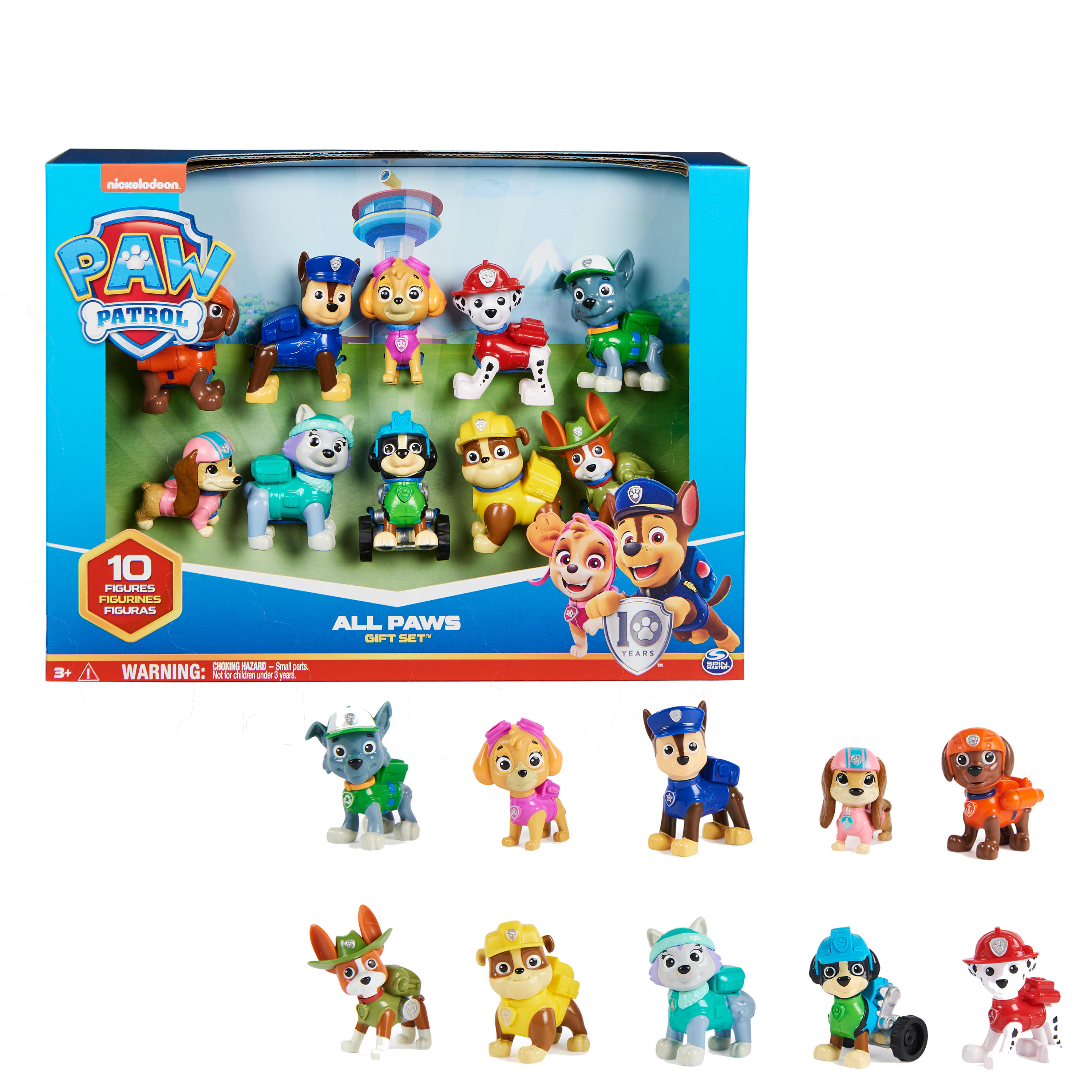PAW Patrol , Confezione Regalo Anniversario 10 Anni, Personaggi Collezione, 10 Cuccioli Inclusi, Giochi Bambini, 3+ Anni
