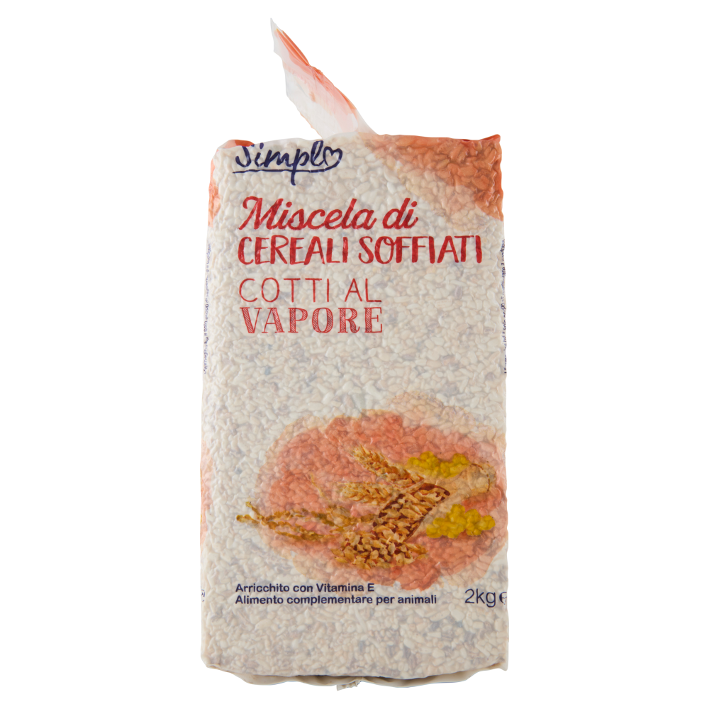 Simpl Mix di Cereali Soffiati Cotti per animali 2 kg