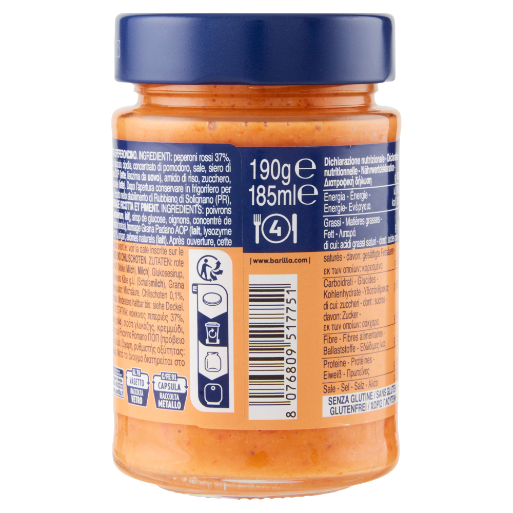 Barilla Pesto Calabrese Peperoni e Peperoncini  Condimento e Sugo per Pasta 190 g