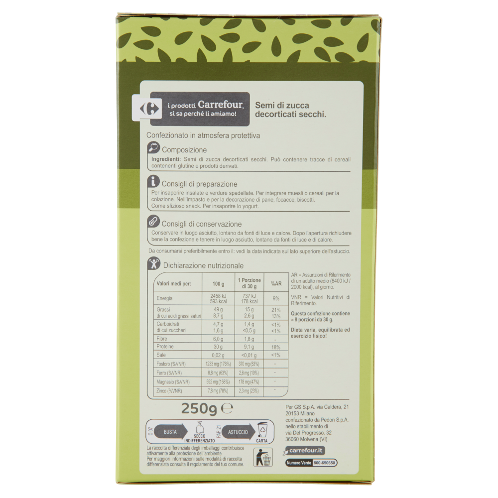 Carrefour Semi di Zucca 250 g