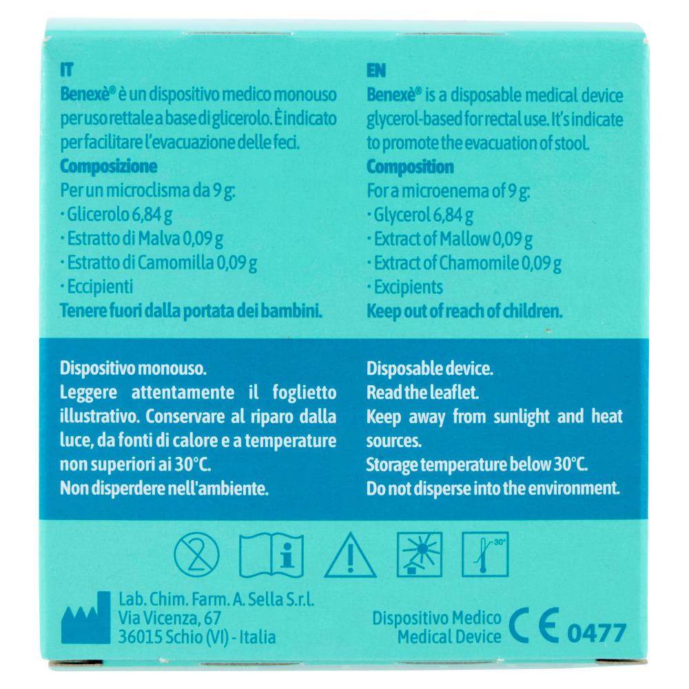 Benexè X il Tuo Intestino Microclisma per Uso Rettale Adulti 6 x 9 g