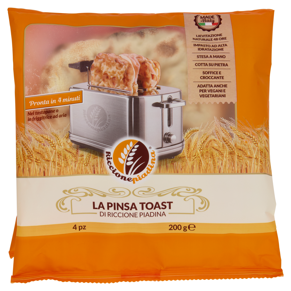 Riccionepiadina la Pinsa Toast di Riccione Piadina 4 pz 200 g