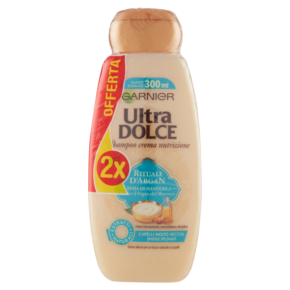 Garnier Shampoo Ultra Dolce Rituale d'Argan, Shampoo per Capelli Secchi