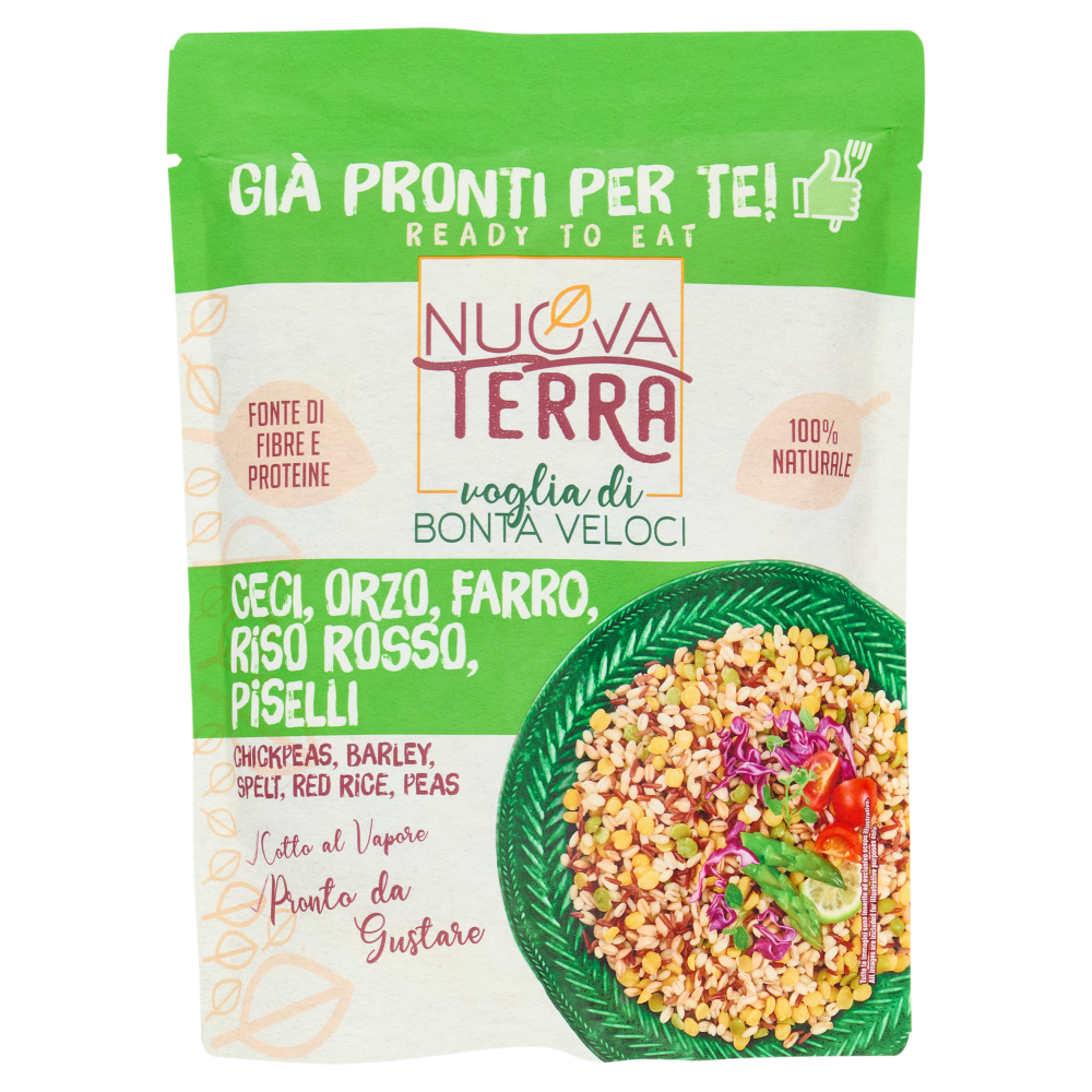 Nuova Terra Gi&agrave; Pronti per Te! Ceci, Orzo, Farro, Riso Rosso e Piselli 250 g
