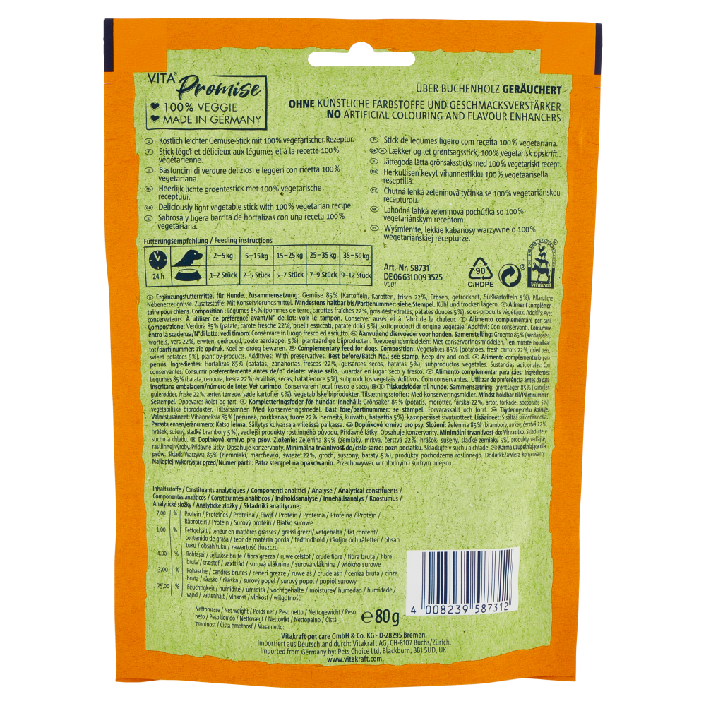 Vitakraft Vita Veggies Stickies with Sweet Potato & Carrot 80 g