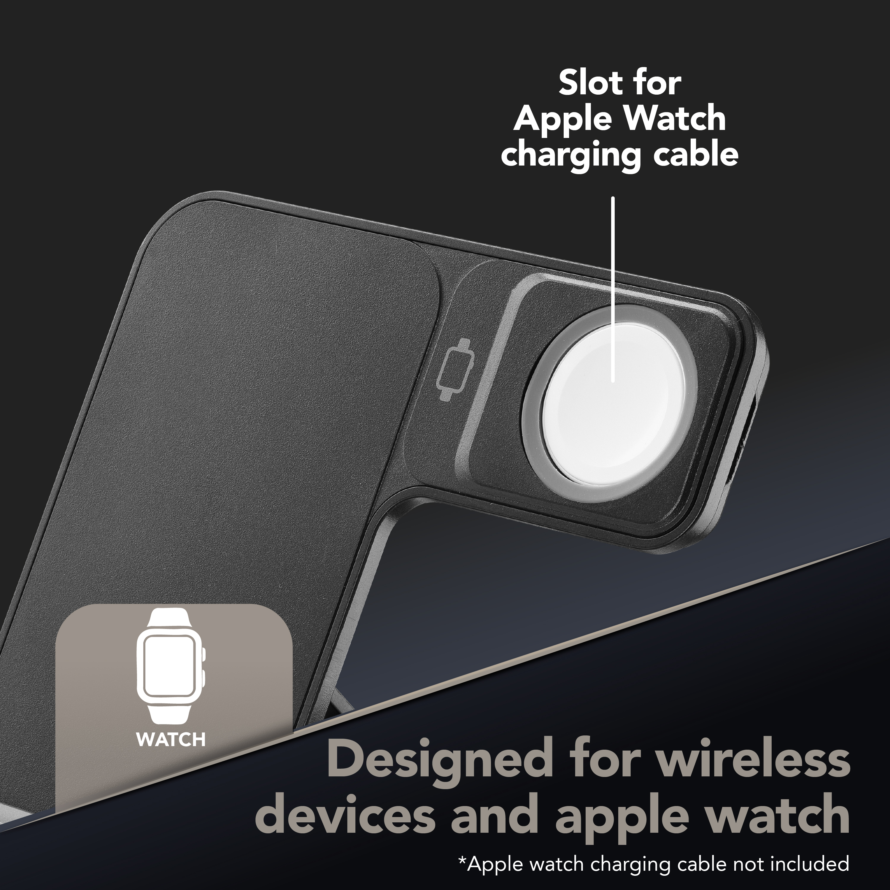 Tech Pop Triple Station 3 in 1 Base di ricarica wireless 3in1 da 15W