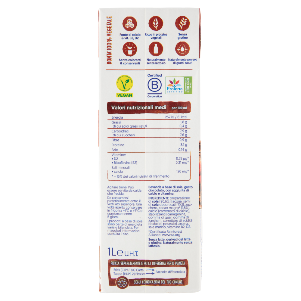  alpro Cioccolato, Bevanda alla Soia, 100% vegetale con vitamine B2, B12, D 1 Litro.