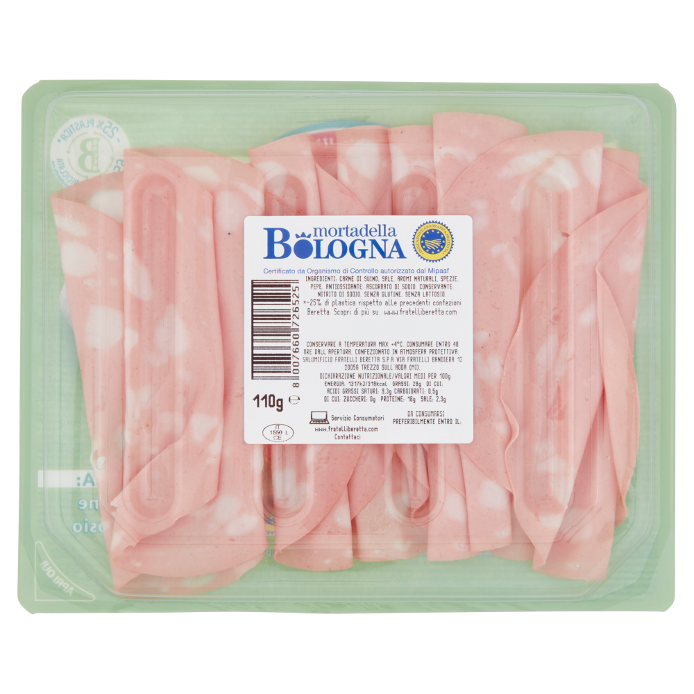 Fratelli Beretta Fresca Salumeria mortadella Bologna IGP 110 g