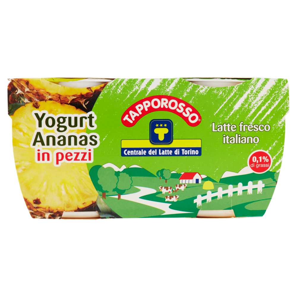 Centrale del Latte di Torino Tapporosso Yogurt Magro Ananas in pezzi 2 x 125 g