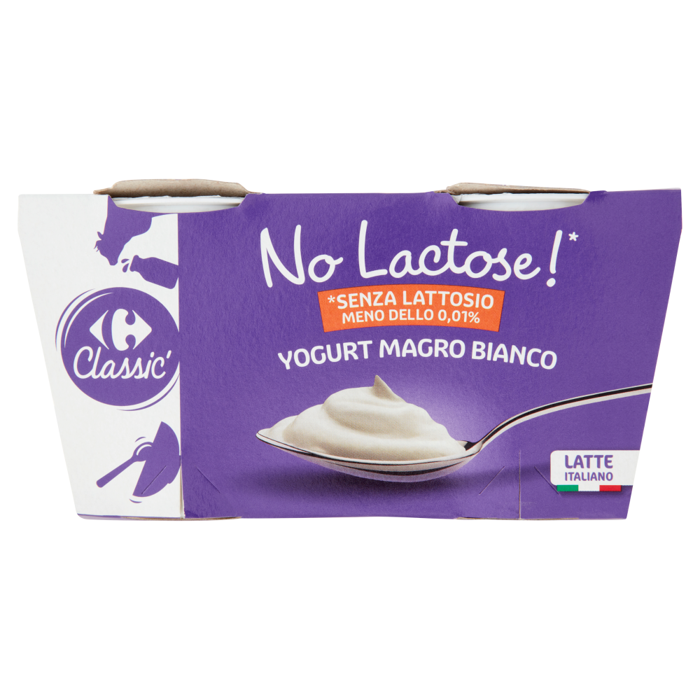 Carrefour Classic No Lactose!* Yogurt Magro Bianco 2 x 125 g