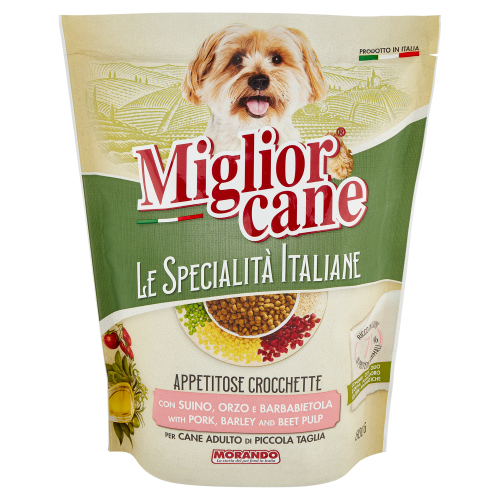 Migliorcane Le Specialit&agrave; Italiane Crocchette Suino,Orzo,Barbabietola Cane Adulto Piccola Tagl. 800G