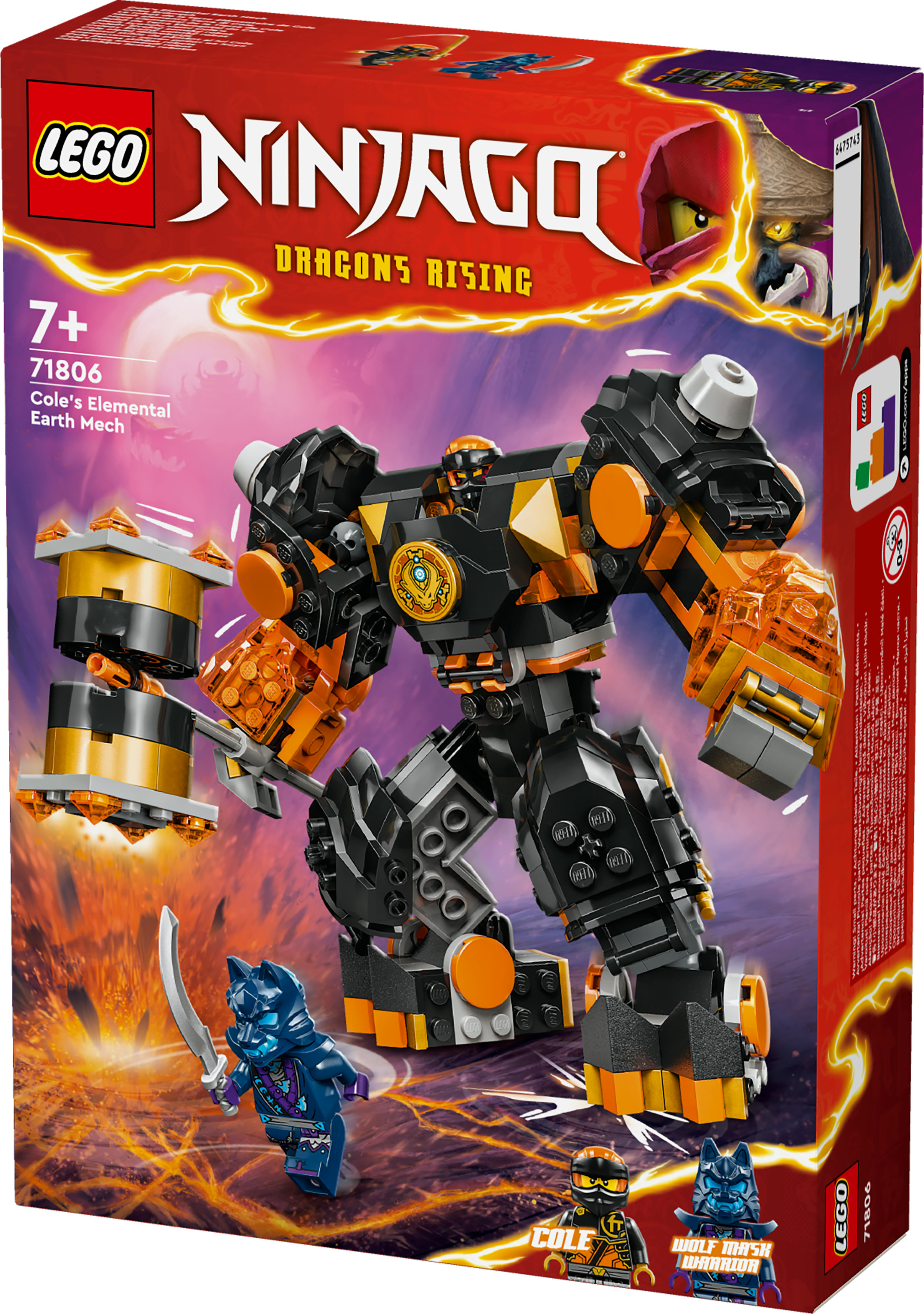 LEGO NINJAGO Mech elemento Terra di Cole