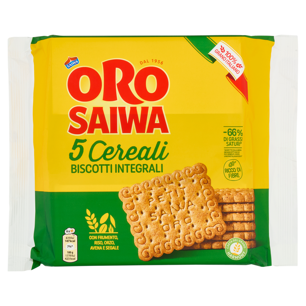 Oro Saiwa biscotti secchi 5 Cereali - 420 g