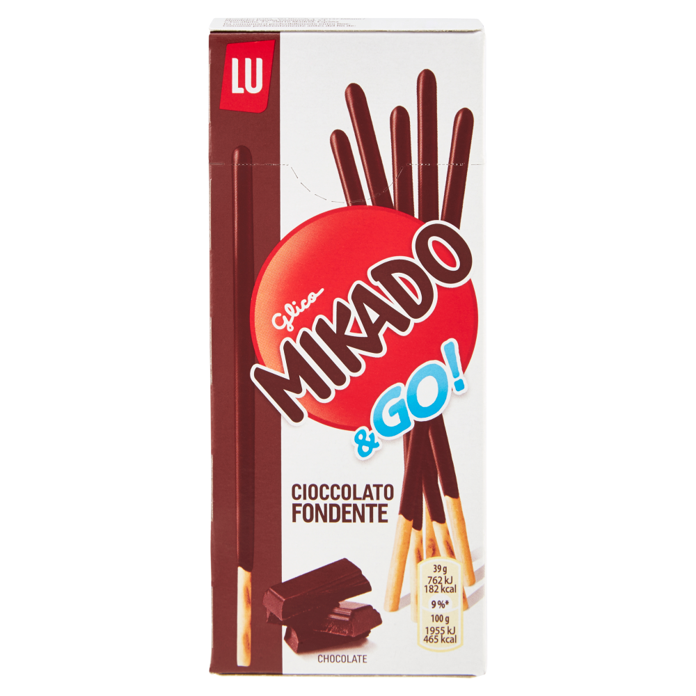  Mikado, biscotto ricoperto di cioccolato fondente formato pocket 39g