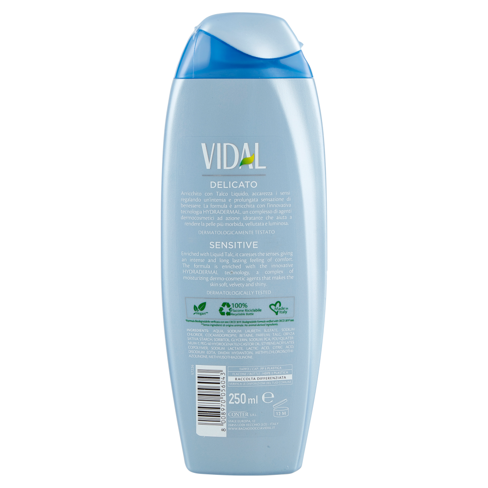 Vidal Sensitive Docciaschiuma Talco Liquido 250 ml