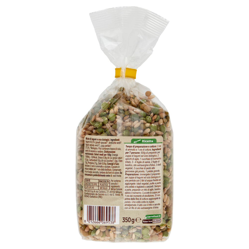Carrefour Bio Zuppa di Legumi e Orzo Biologica 350 g