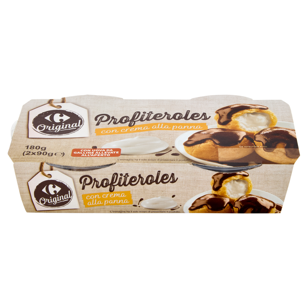 Carrefour Original Profiteroles con crema alla panna 2 x 90 g