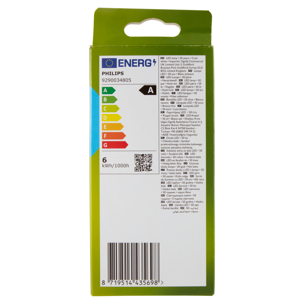 Philips Led Goccia Vetro Filamento 75W E27 4000K 