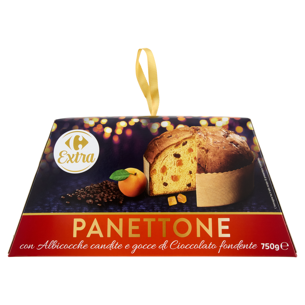 Carrefour Extra Panettone con Albicocche candite e gocce di Cioccolato fondente 750 g