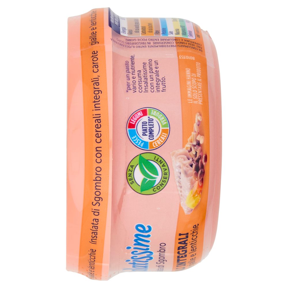 Rio mare Insalatissime Insalata di Sgombro Cereali Integrali con carote gialle e lenticchie 200 g