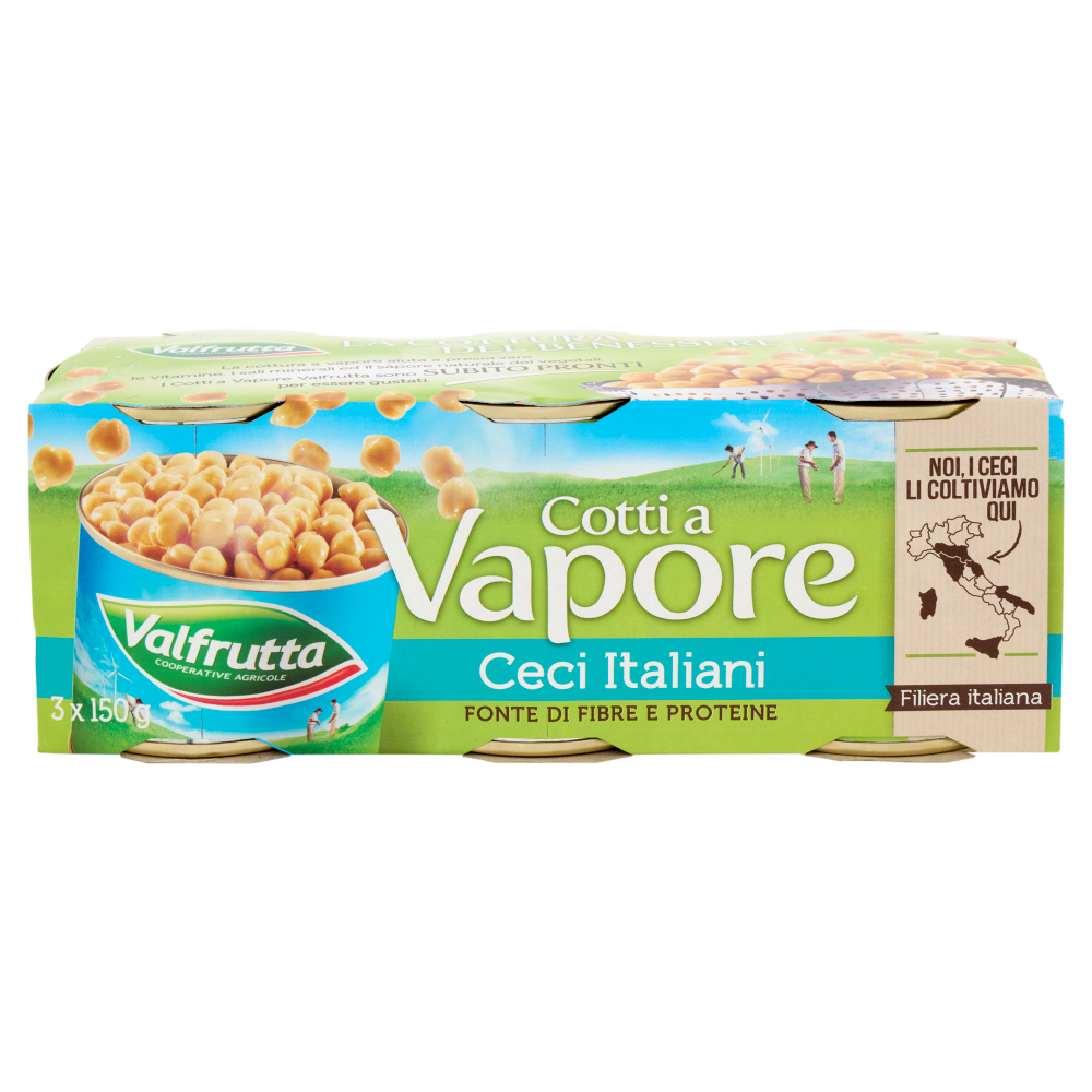 Valfrutta Cotti a Vapore Ceci Italiani 3 x 150 g