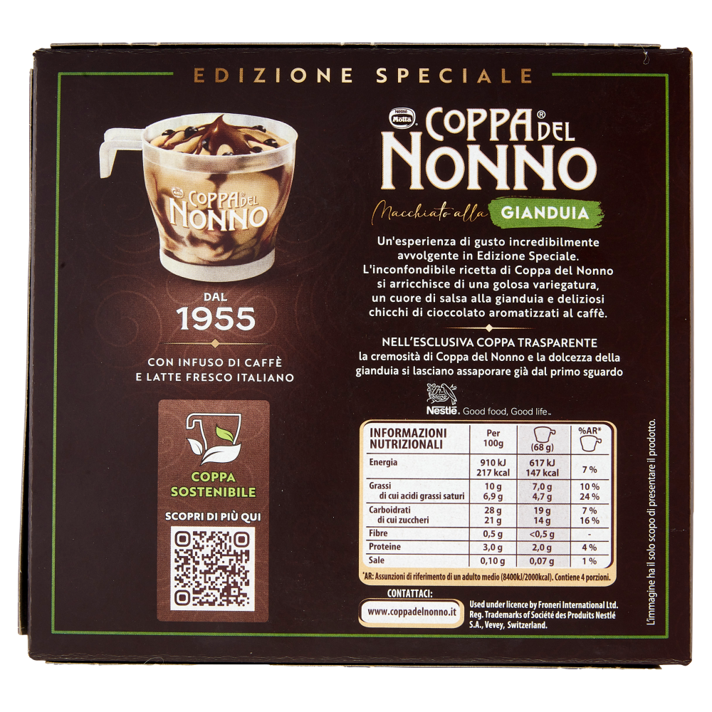 MOTTA Coppa del Nonno Macchiato alla Gianduia 4 x 68 g
