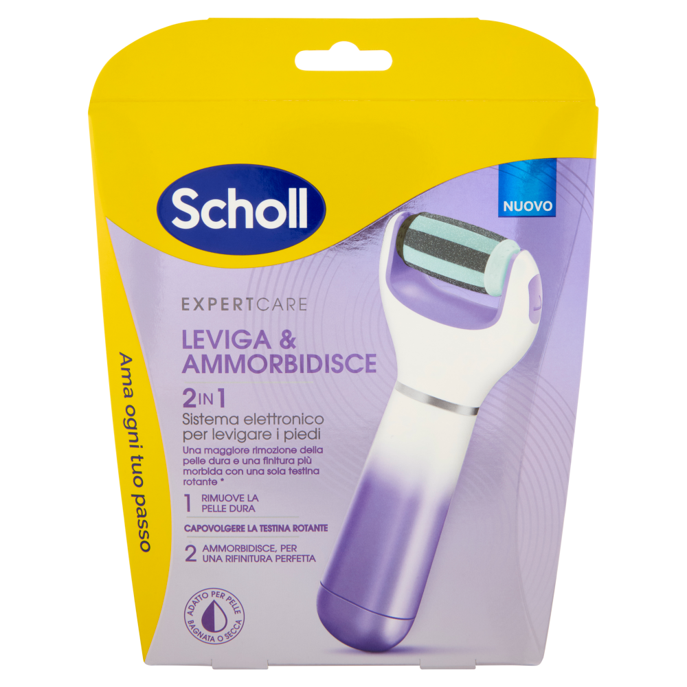 Scholl Expert Care Leviga & Ammorbidisce 2in1 Sistema elettronico per levigare i piedi