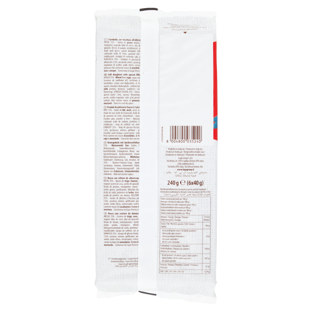 Lago Gastone Ciambelle Albicocca 6 x 40 g