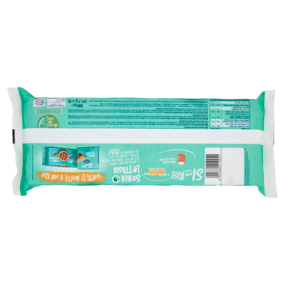 Riso Scotti Si con Riso Senza Lattosio Plumcake con riso 6 x 31,7 g