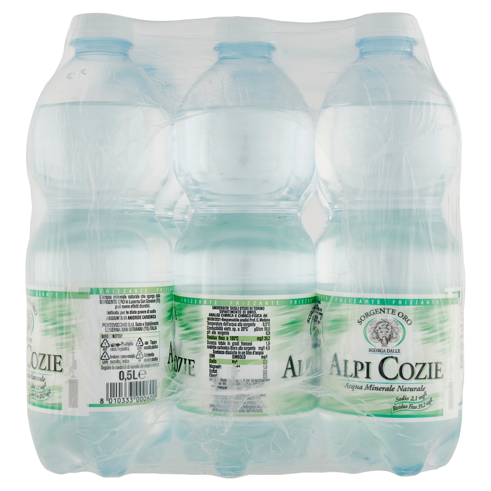 Alpi Cozie Sorgente Oro Frizzante 6 x 0,5 L