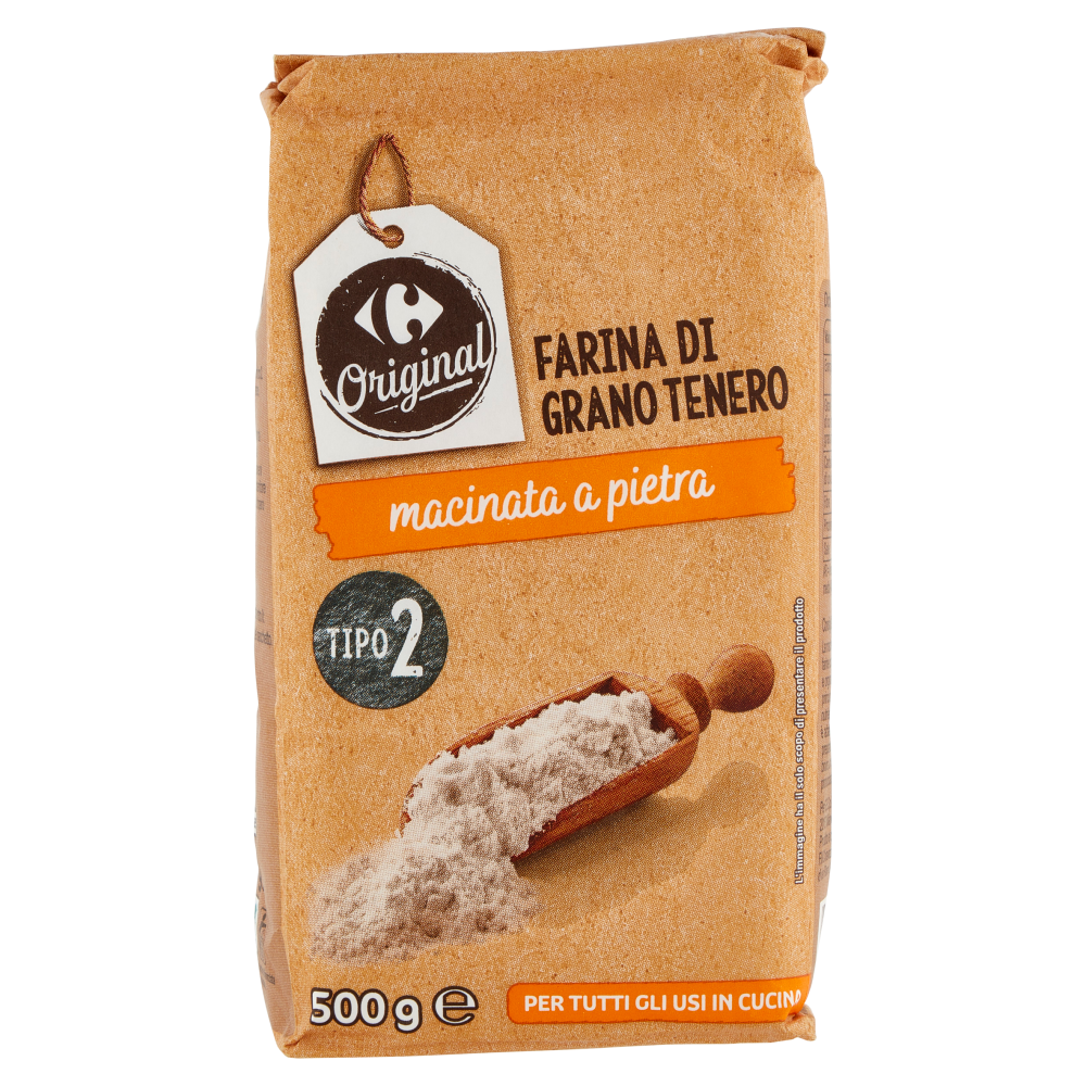 Carrefour Original Farina di Grano Tenero Tipo 2 macinata a pietra 500 g