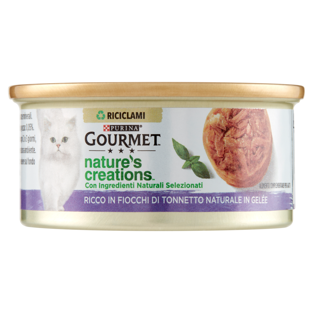 PURINA GOURMET Nature's Creations Ricco in Fiocchi di Tonnetto Naturale in Gelée 70 g