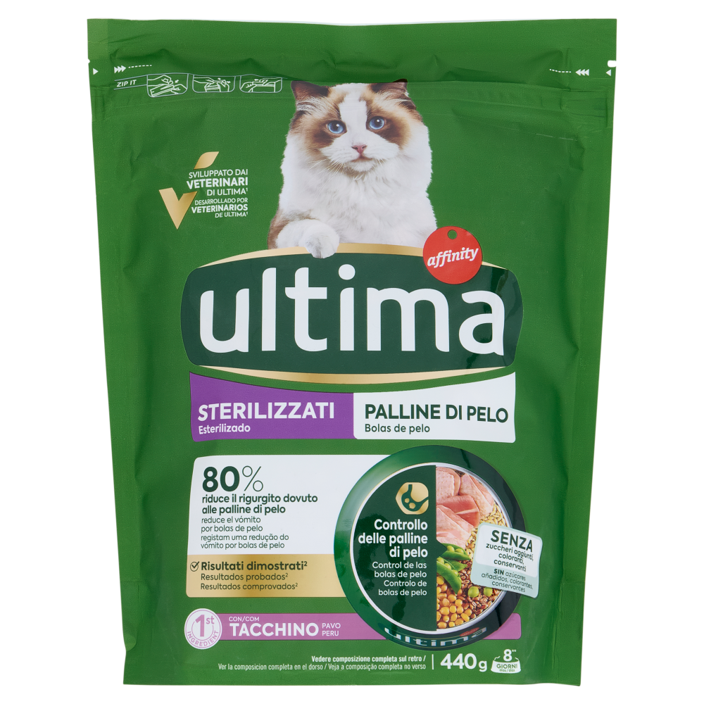 ultima Cat Sterilizzati Palline di Pelo con Tacchino 440 g