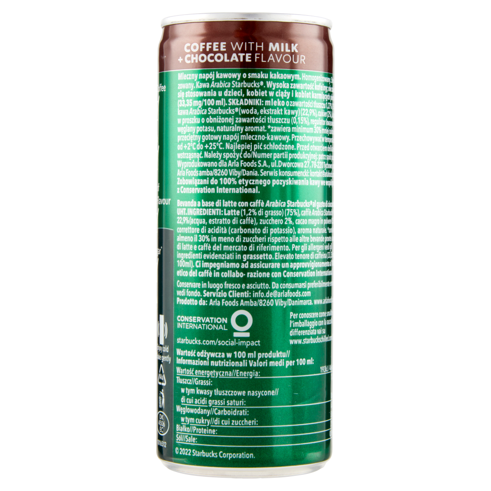 Starbucks Daily Brew Coffee whith Milk + Chocolate Flavour 250 ml