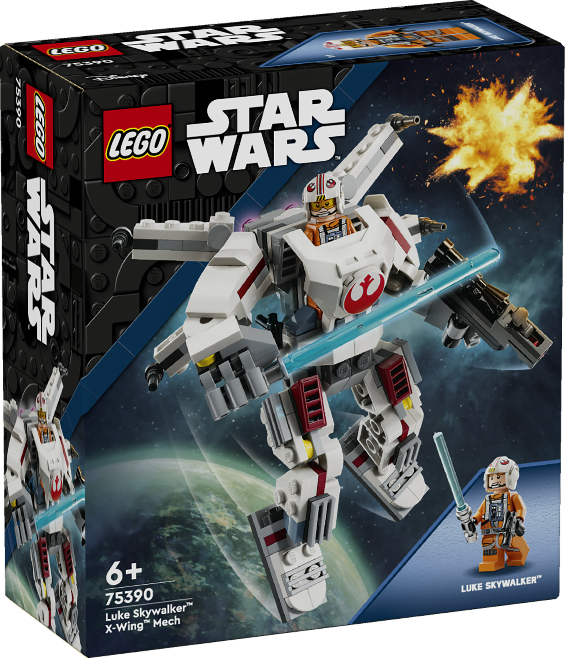 LEGO Star Wars 75390 Mech X-Wing di Luke Skywalker, Veicolo Robot Giocattolo, Giochi Bambini 6+, Piccolo Regalo da Collezione